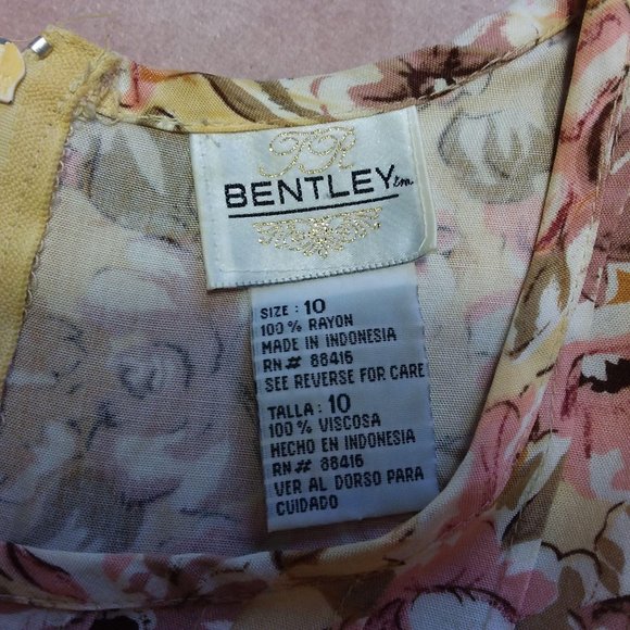 VTG JR Bentley Dress SZ 10 Midi Floral Summer Cott - Picture 11 of 11